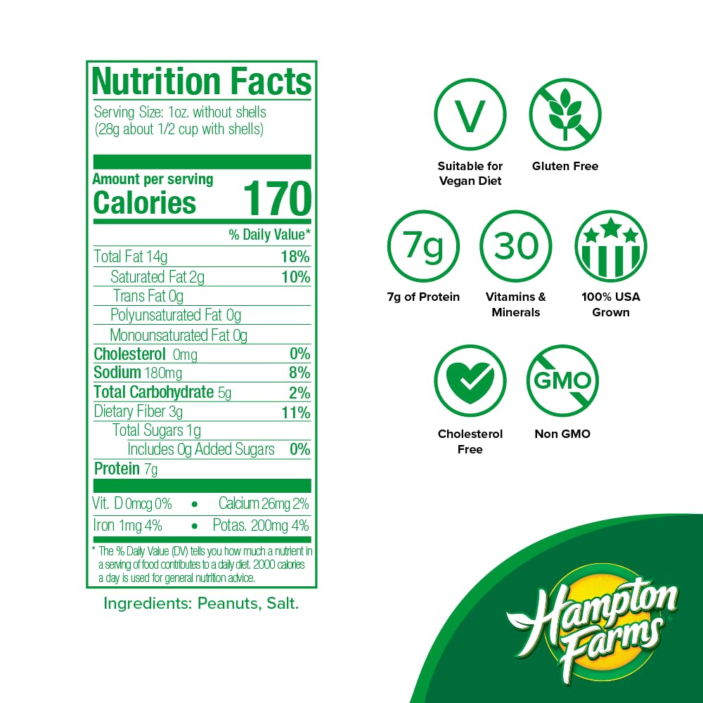 Hampton Farms - Fancy Roasted In-Shell Salted Peanuts - 5 lb. Bag Generic