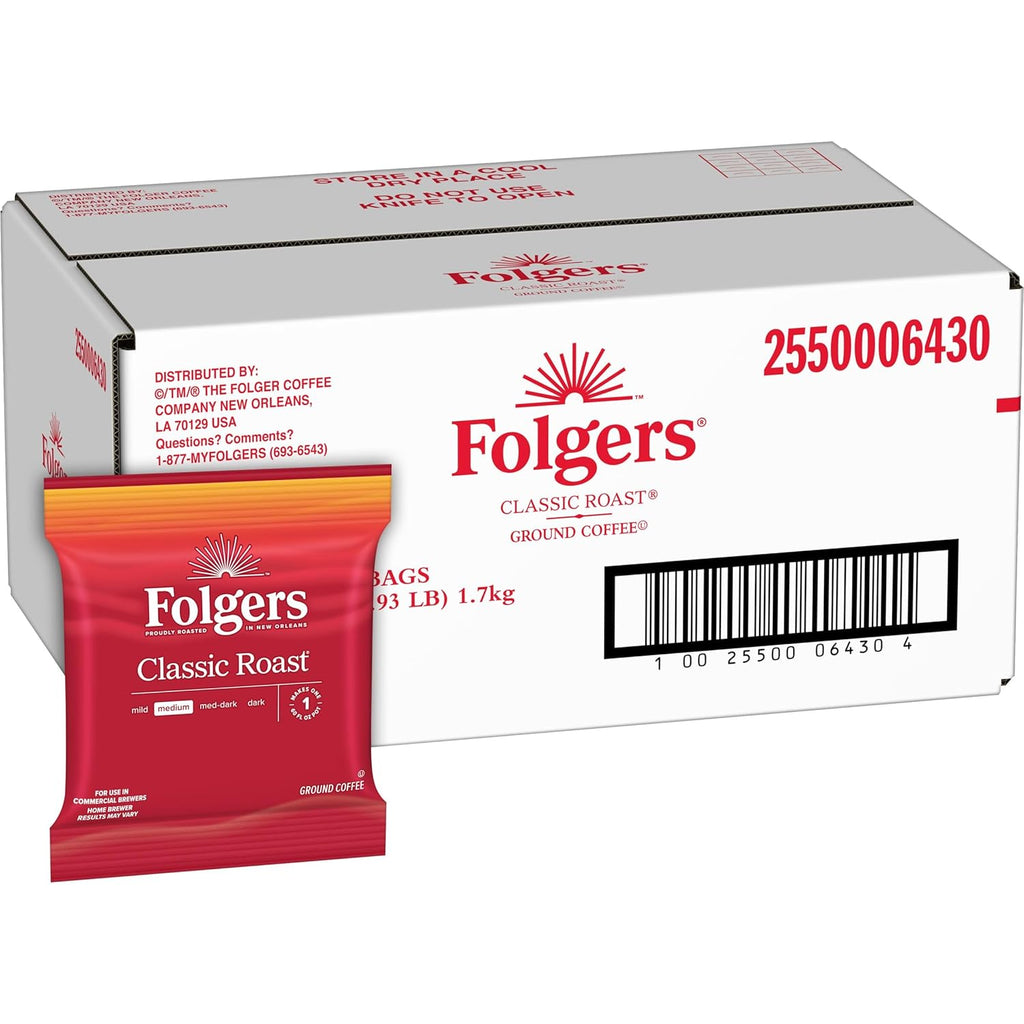 Folgers Classic Roast Medium Roast Ground Coffee, 42- 1.5 Ounce Fraction Packets, Frac Packs Generic