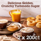 Sugar In The Raw Granulated Turbinado Cane Sugar On The Go Packets, No Erythritol, Pure Natural Sweetener, Hot & Cold Drinks, Coffee, Baking, Vegan, Gluten-Free, Non-GMO, 200 Count Packets (2-Pack) Generic