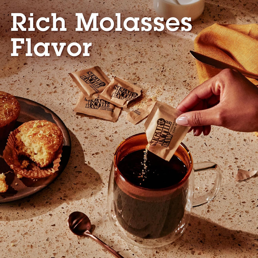 Sugar In The Raw Granulated Turbinado Cane Sugar On The Go Packets, No Erythritol, Pure Natural Sweetener, Hot & Cold Drinks, Coffee, Baking, Vegan, Gluten-Free, Non-GMO, 200 Count Packets (2-Pack) Generic