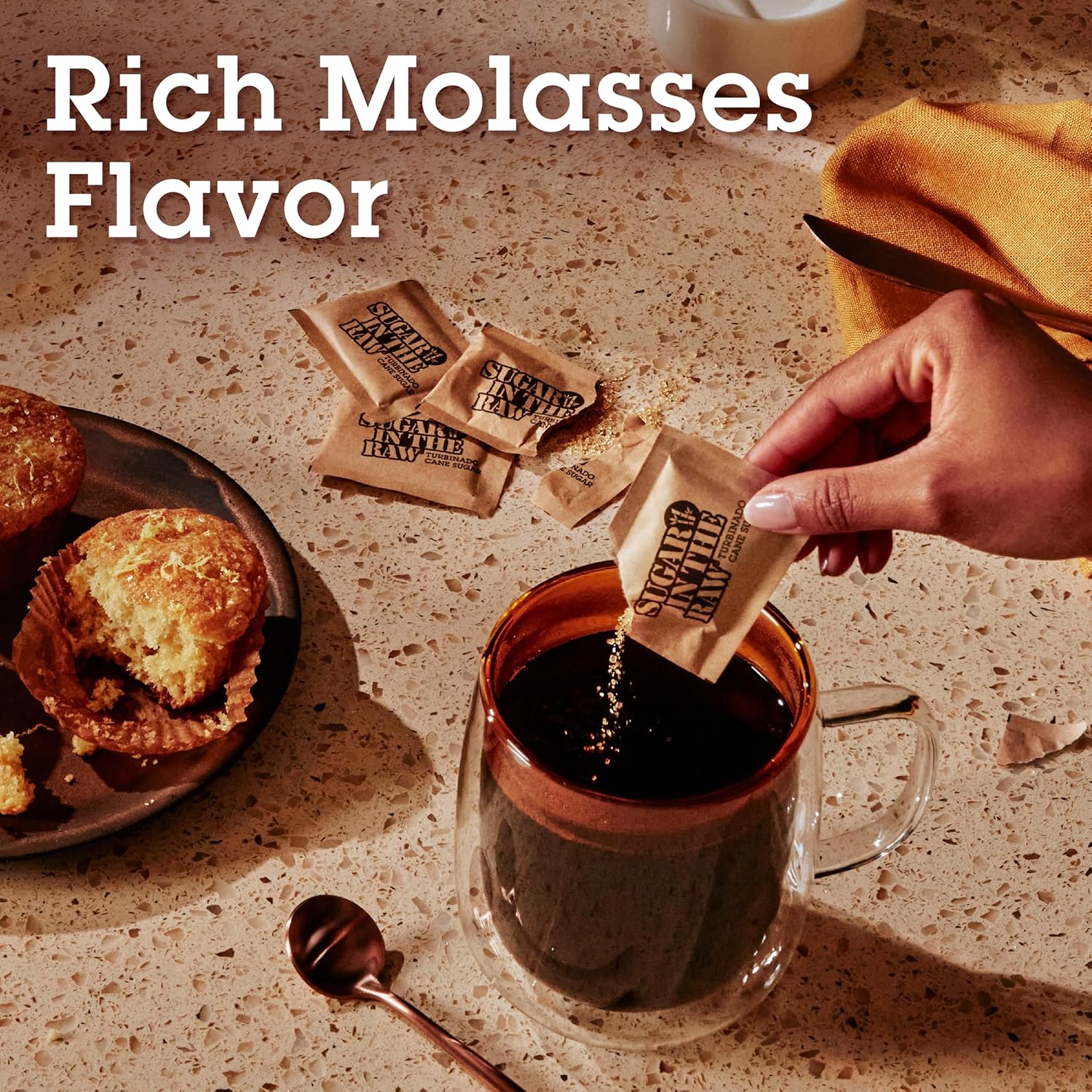 Sugar In The Raw Granulated Turbinado Cane Sugar On The Go Packets, No Erythritol, Pure Natural Sweetener, Hot & Cold Drinks, Coffee, Baking, Vegan, Gluten-Free, Non-GMO, 200 Count Packets (2-Pack) Generic