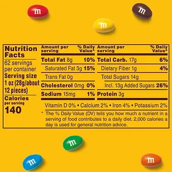 M&M'S Peanut Milk Chocolate Candy, 62 oz. Generic