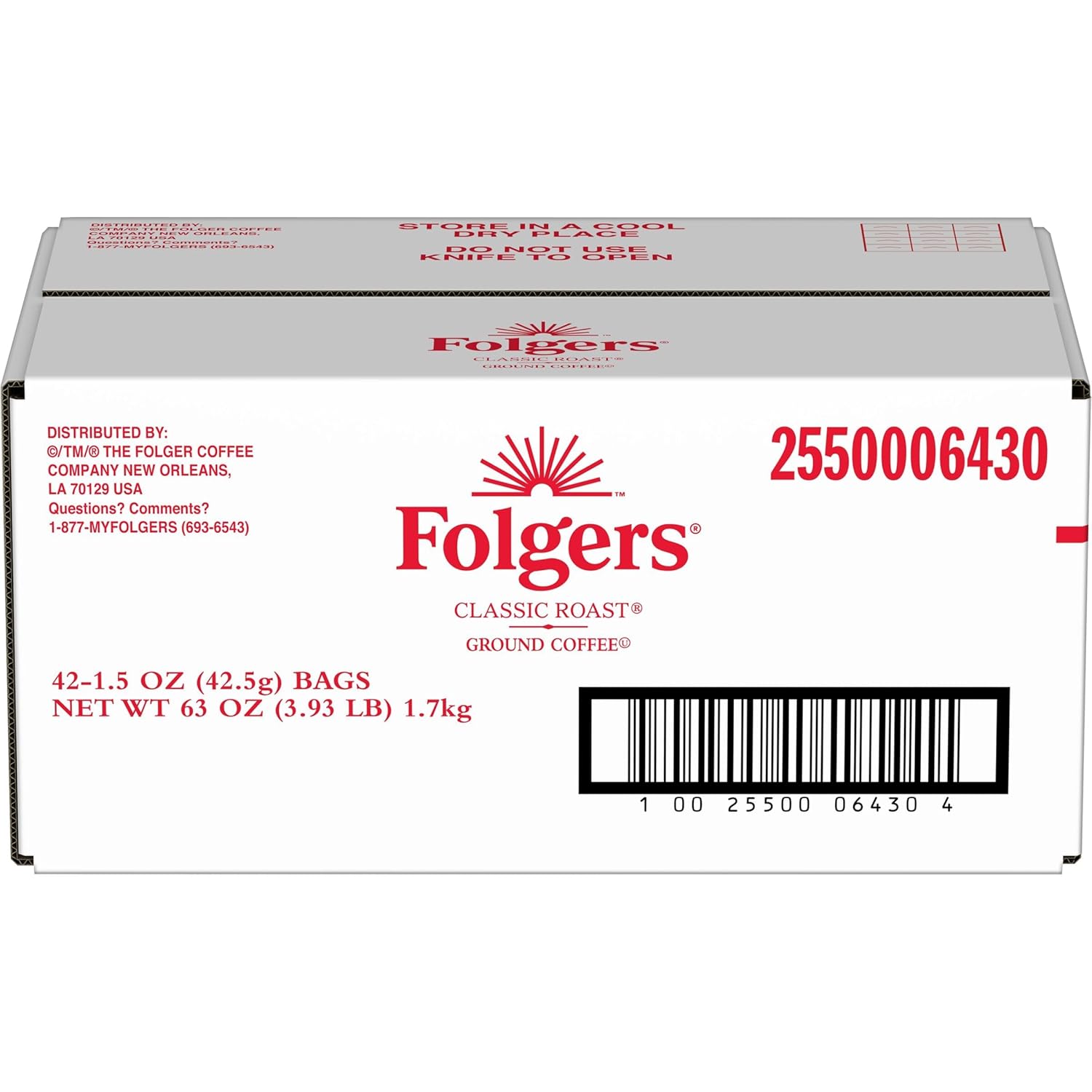 Folgers Classic Roast Medium Roast Ground Coffee, 42- 1.5 Ounce Fraction Packets, Frac Packs Generic