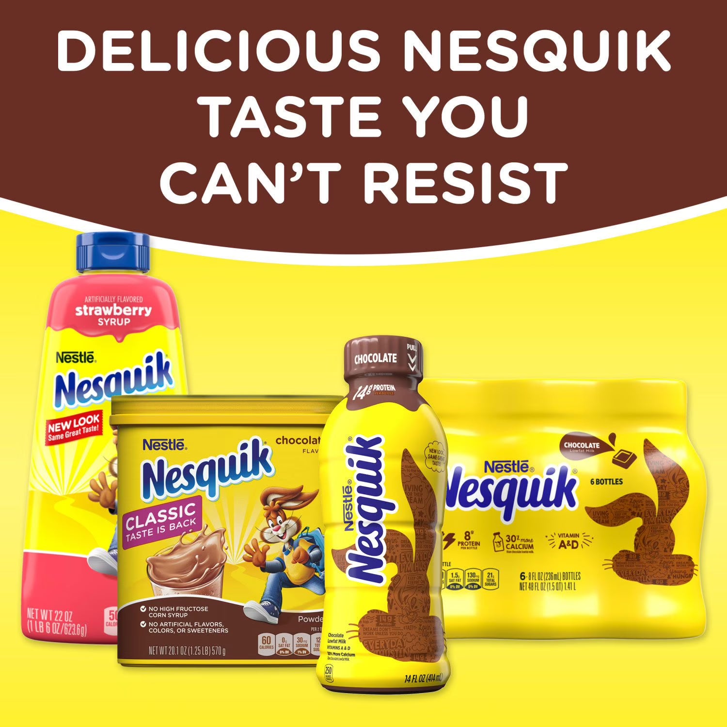 Nesquik Chocolate Drink Mix – Rich & Creamy Powdered Milk Flavor BinsShop