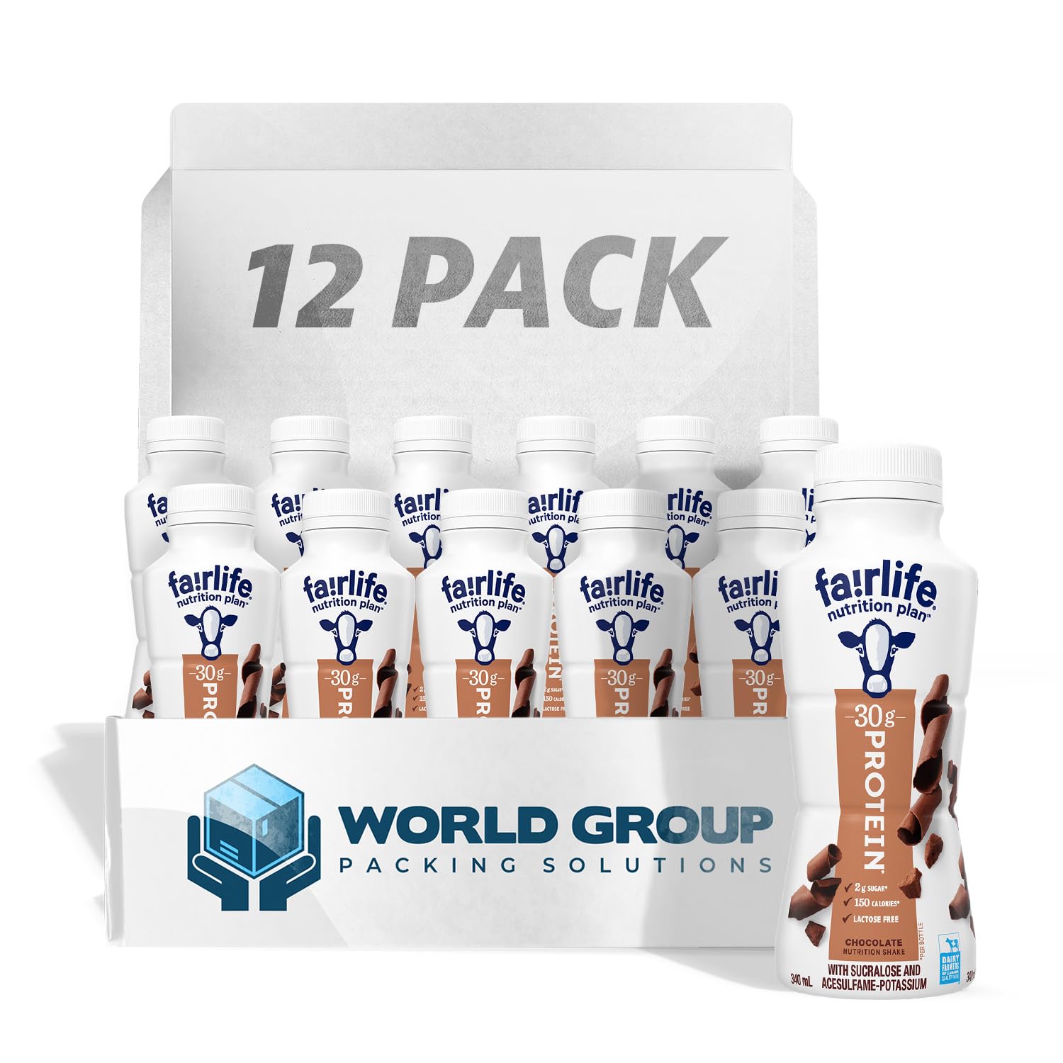 (Pack of 12) Fairlife Nutrition Plan, High Protein Chocolate Shakes 11.5 Fl.o.z | Fairlife Protein Shakes 30g of Protein by World Group Packing Solutions Generic