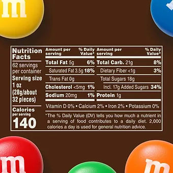 M&M'S Milk Chocolate Candy, 62 oz. Generic