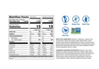Nutrition facts label and certification icons for white peach and strawberry watermelon liquid I.V